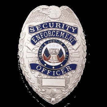 Genuine private security badge (silver) back pin holder
