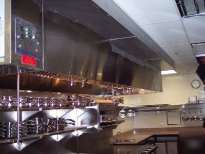 Restaurant ventilation hood with exhaust/supply fan 12