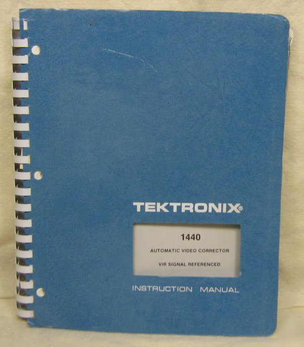 Tektronix 1440 automatic video corrector manual