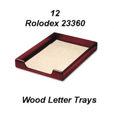 New 12 rolodex 23360 wood tones legal size desk trays 