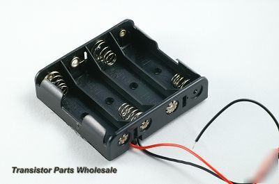 Pkg 6, 4 x aa battery holder case w/ 15CM 5.9