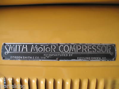 Smith air compressor, model a ford engine, gordon smith