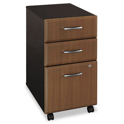 2 box/1 file drawer mobile file sienna walnut/bronze