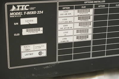 Acterna t-berd 224 carrier analyzer ttc pcm 5 op dsp T1
