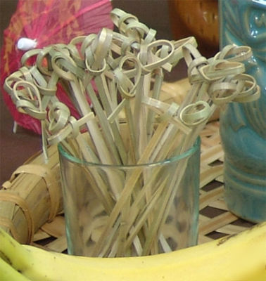 Bamboo cocktail picks, party supplies, tiki supplies