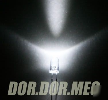 200 nos x 5MM white led ultra bright bulb with resistor
