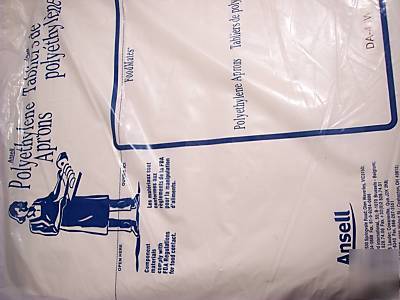 Lot of 100 ansell foodmates poly aprons #da-46W