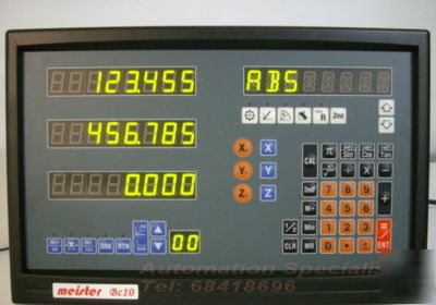 Meister BC10M-3 digital readout turret mill dro bore