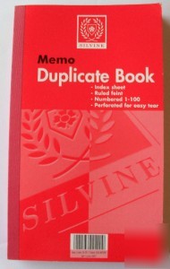 New silvine feint rule memo duplicate book 1-100 carbon