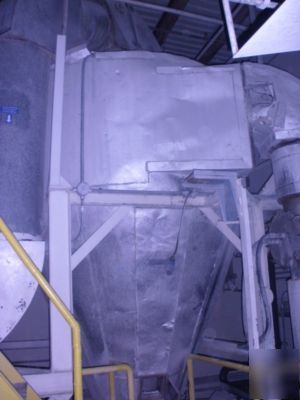 Rotary drum dryer system, blower, baghouse and cyclone