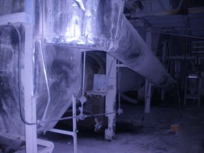 Rotary drum dryer system, blower, baghouse and cyclone