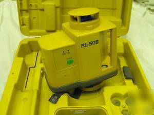 Topcon rl-50B rotlaser w.ls-70C detc/brk/trip/rod gcond