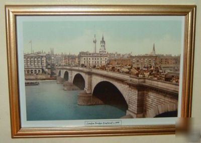 London bridge stylish framed victorian picture print 