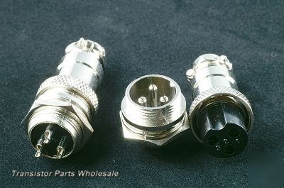 Pkg 3, 3 pin male & female panel chassis connector kit
