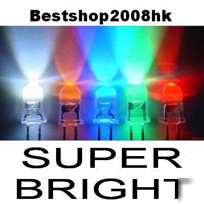 1000 pcs 5MM red blue green yellow white led lamp