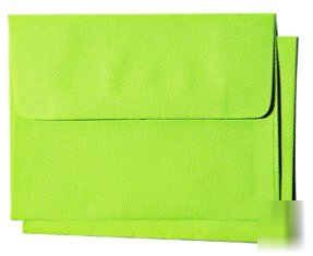 25 4X6 A6 a-6 lime green square-flap envelopes 