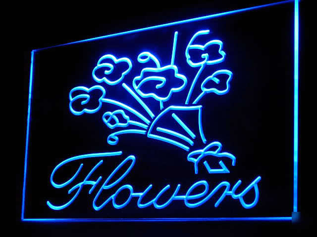 New 200044B flowers florist shop floral light sign