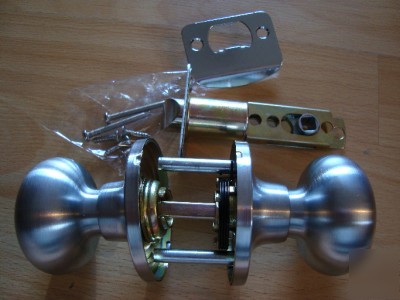New four (4) kwikset athens passage lock satin chrome