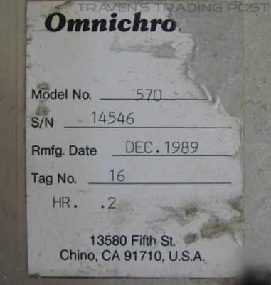 Omnichrome argon ion multiline laser with power supply