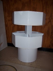 White 2 tier display bin spinner dividers garage retail
