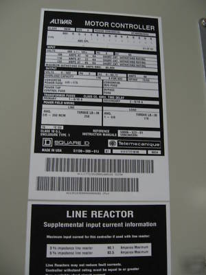 Square d altivar 75HP variable frequency drive 