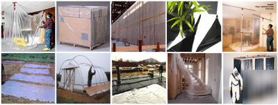 3 rolls- plastic sheeting- 9' x 400' (ea), 1 mil clear 