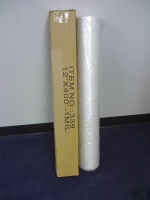 3 rolls- plastic sheeting- 9' x 400' (ea), 1 mil clear 