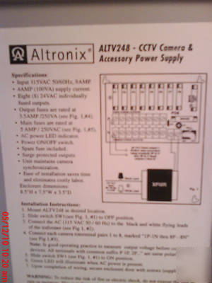 Altronix ALTV248-cctv camera & accesry pwr supply cabnt