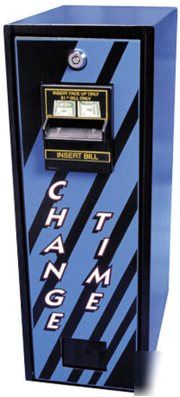 Change time bill changer, coin, token vending machine