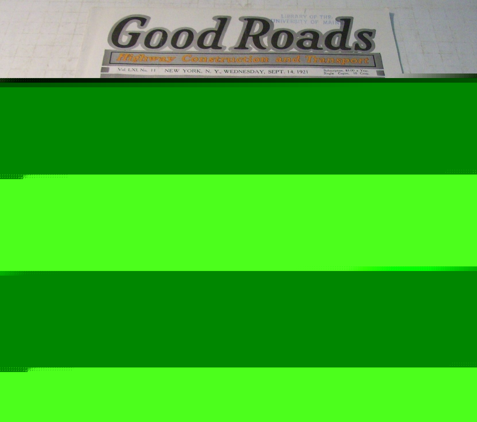 Good roads 1921 magazine vol 61 no 11 september issue