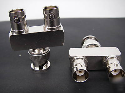 50,bnc male to 2 bnc female adapter connector plug,M2F