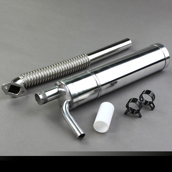 Canister silencer header for rc model plane 42CC - 65CC
