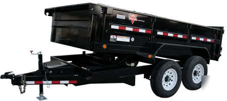 Dump trailer 7X14 7 ton scissors lift loading ramps