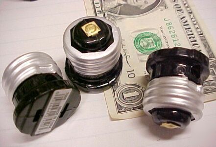 Lot 10 lamp socket plug adapters, cooper electrical ul