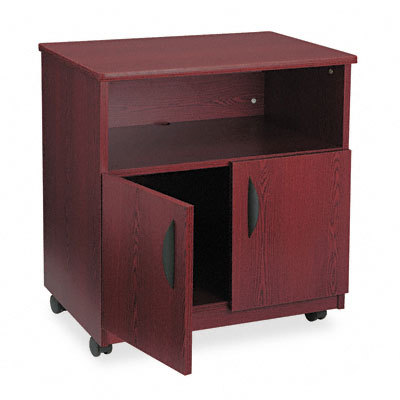 Machine stand, two-door cabinet/open space mahogany
