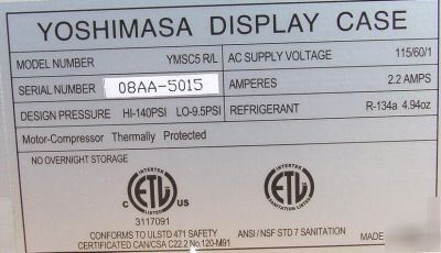 New yoshimasa 5' refrigerated sushi display case nice 