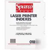 Sparco laser printer indexing system divider