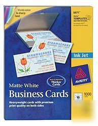 1000 business cards matte inkjet printers avery 8471