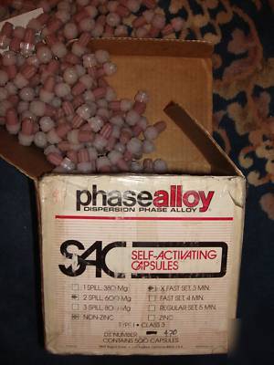 500 caps phasealloy dental amalgam silver alloy 2 spill