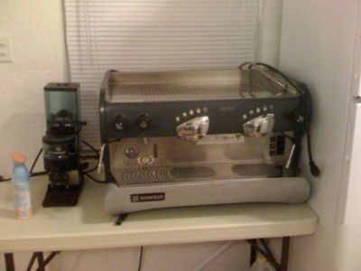 Commercial 2 group rancillo expresso machine & grinder