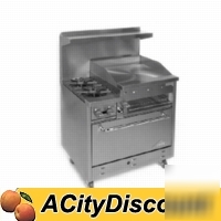 Comstock castle gas range, 2 burner, 24