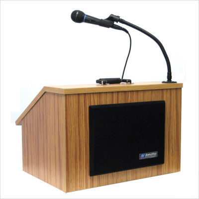 Ez speak folding lectern w carrying case finish: walnut
