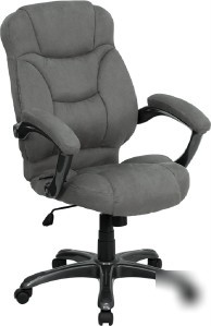 Gray microfiber fabric computer office desk chair