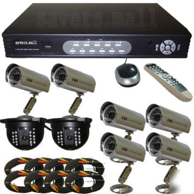 Internet access h.264 cctv dvr 8 security camera system
