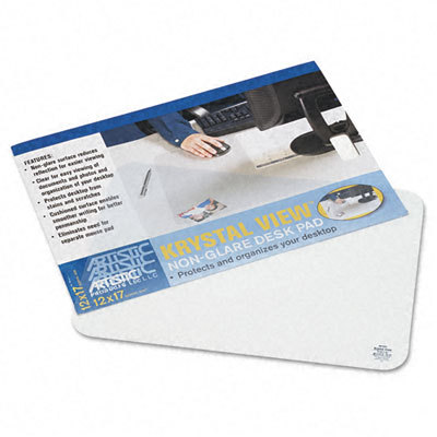 Krystalview desk pad with matte finish, 17 x 12, clear