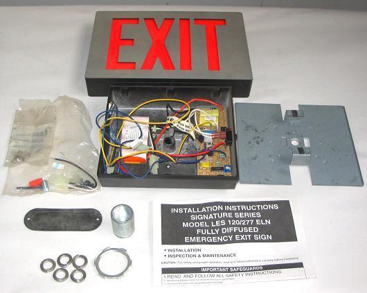 Lithonia signature ss w/red exit lighting fixture