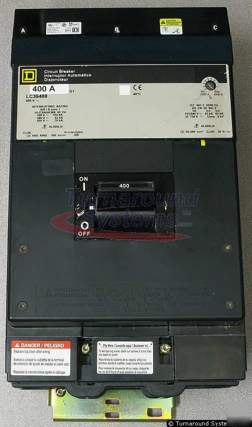 New square d LC36400 circuit breaker, 400 a, 65 kair, 