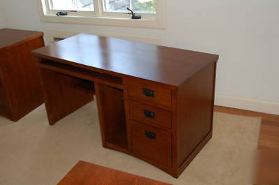 Mission style oak computer desk