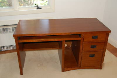 Mission style oak computer desk