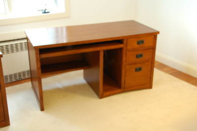 Mission style oak computer desk